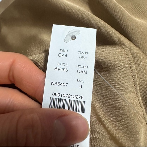 j crew Gwyneth slip dress in luster charmeuse camel - Picture 6 of 6